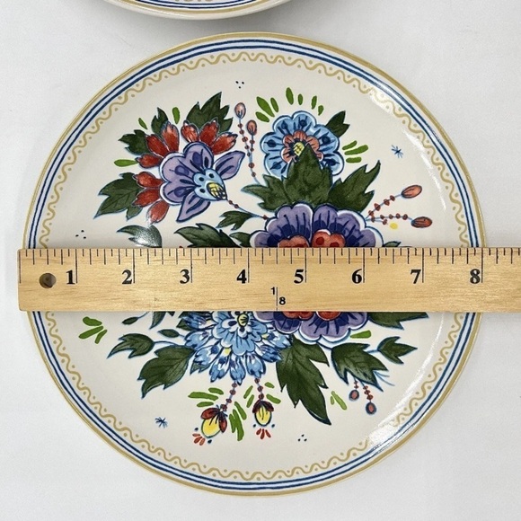 Pottery Barn Flora Botanica Salad Plate‎ 8.25” S/4 Purple Blue Floral Flowers - Picture 6 of 7